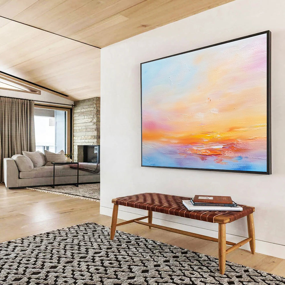 Soft Sunset Abstract Painting with Pastel Hues DYP440