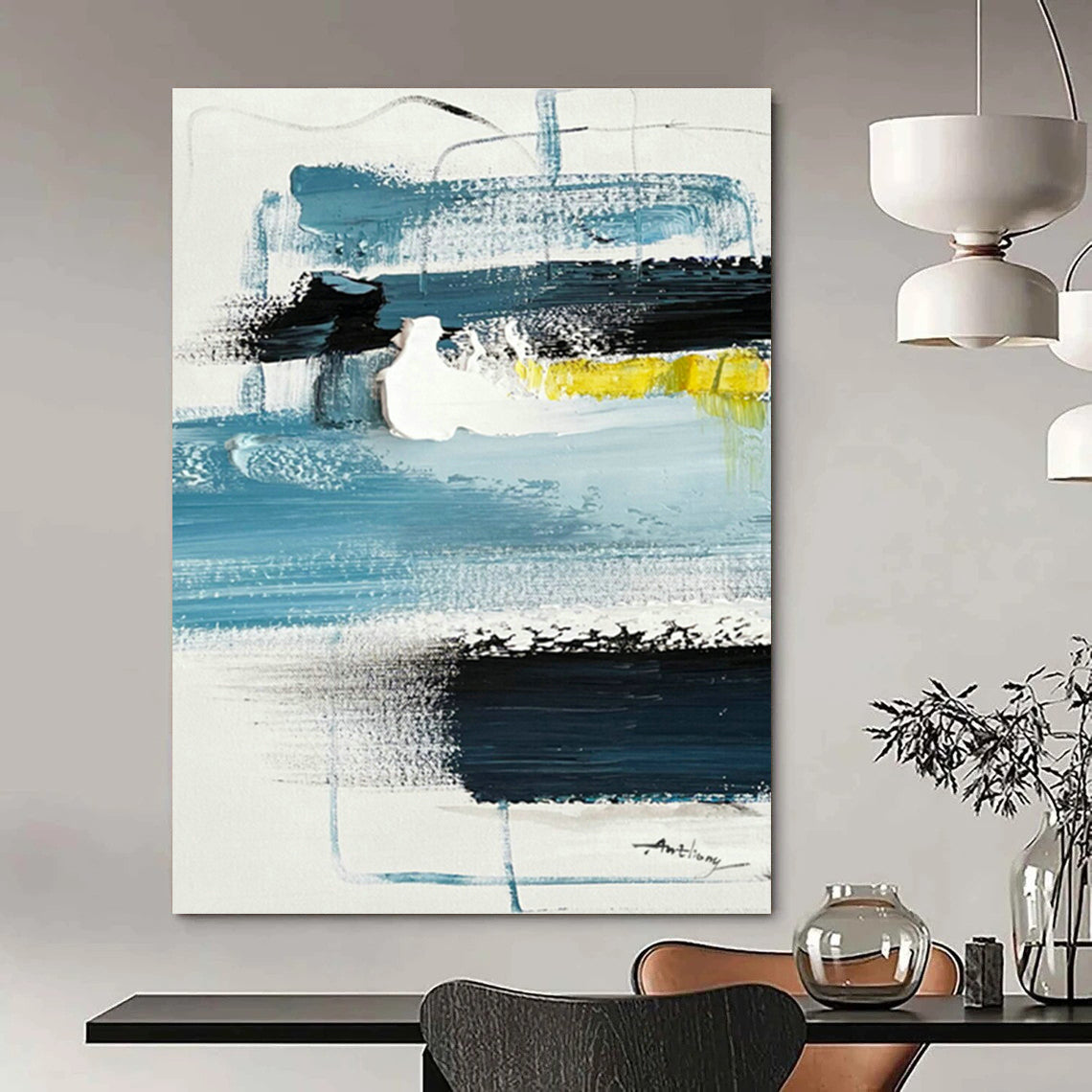 Custom Abstract Murals for Cottage Living Room Ceilings and Bedroom Feature Walls DLZ0788
