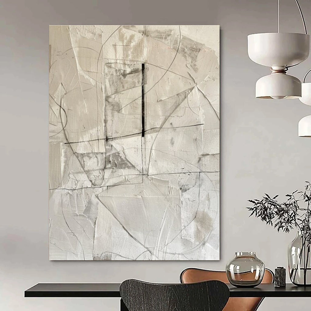 Grey White Black Abstract Painting ADGE001