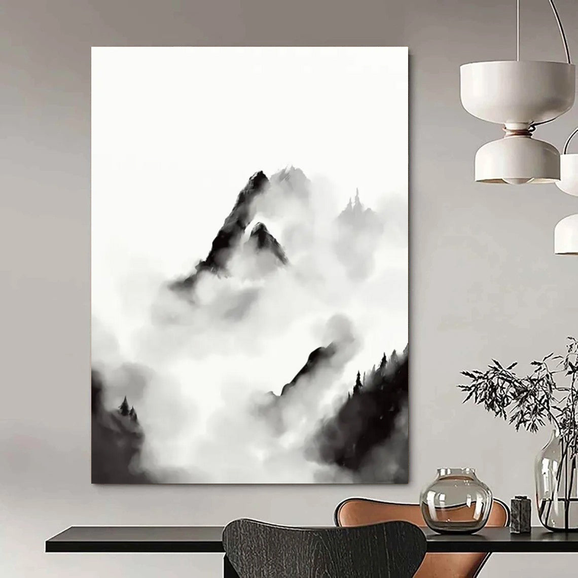 Ink - wash Mountain Landscape Abstract Painting ADGE207