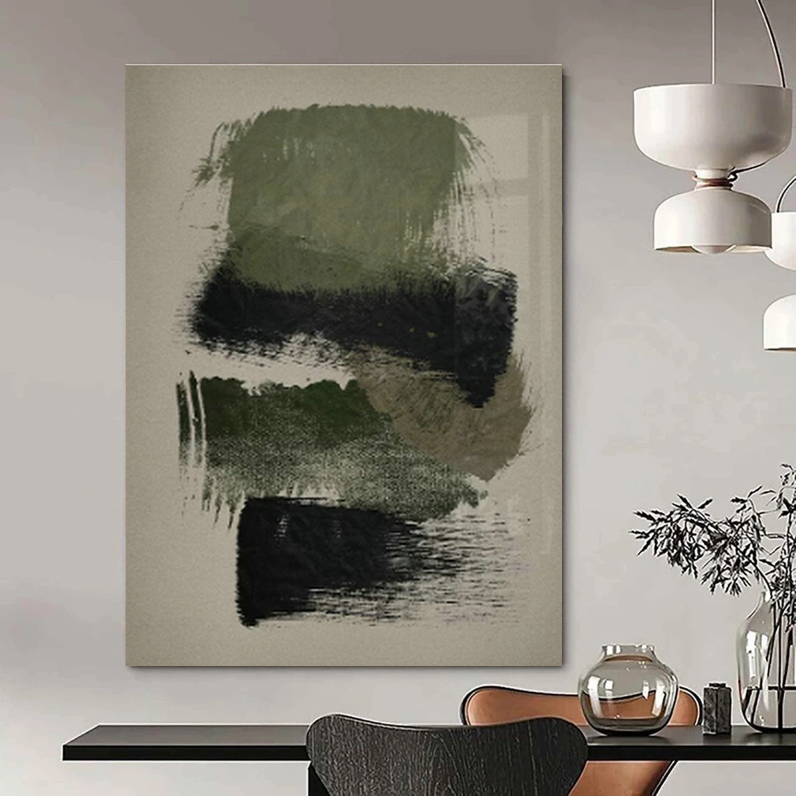 Exclusive Hand-Painted Abstract Mural for Living Room & Office DLZ1365
