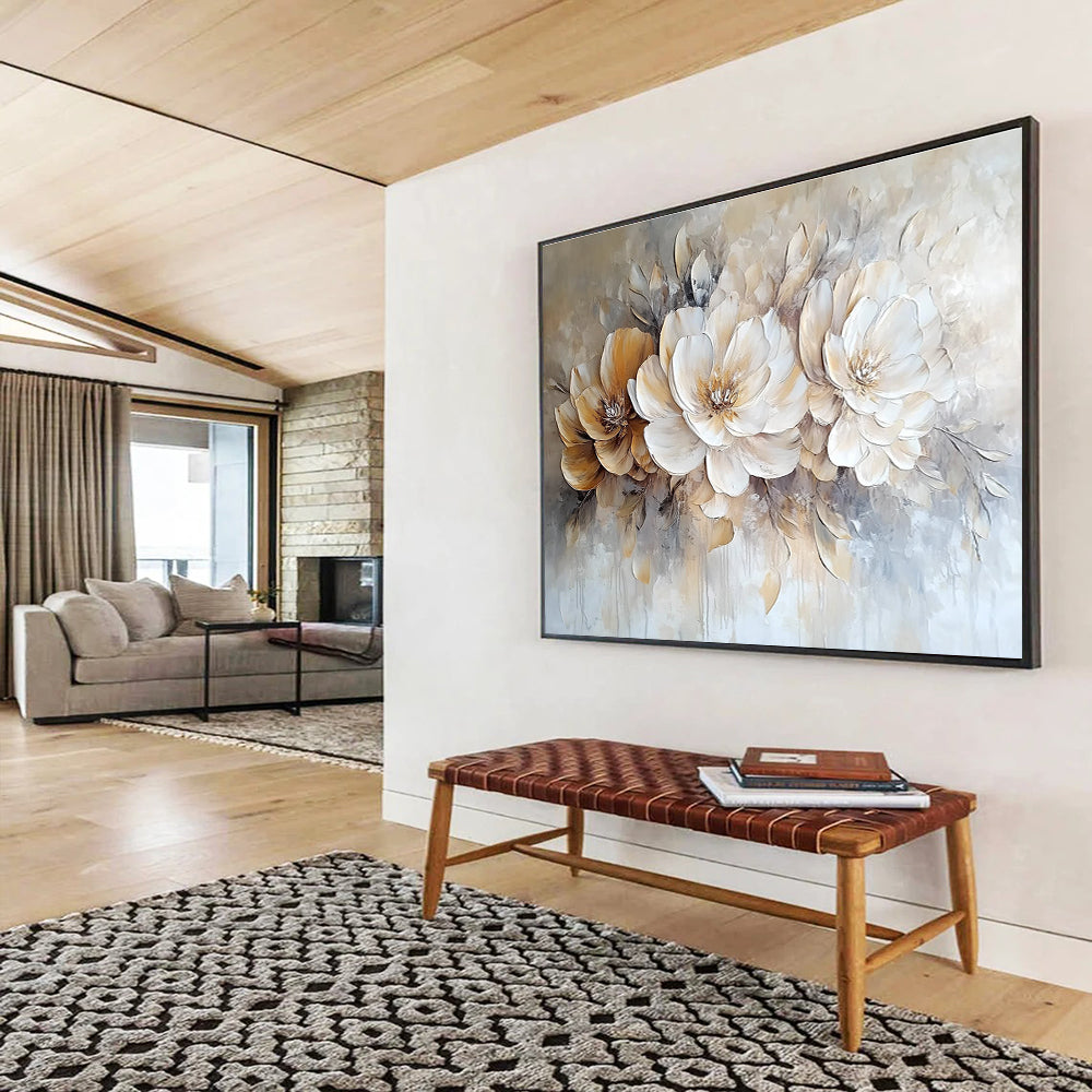 3D Floral Abstract - Textured Botanical Abstract Painting DYP003