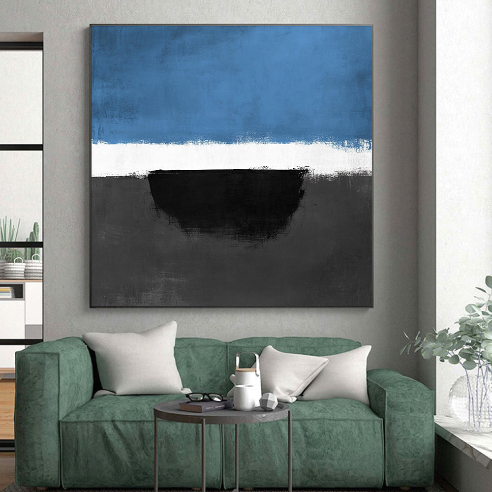 Blue White Black Abstract Painting GER848
