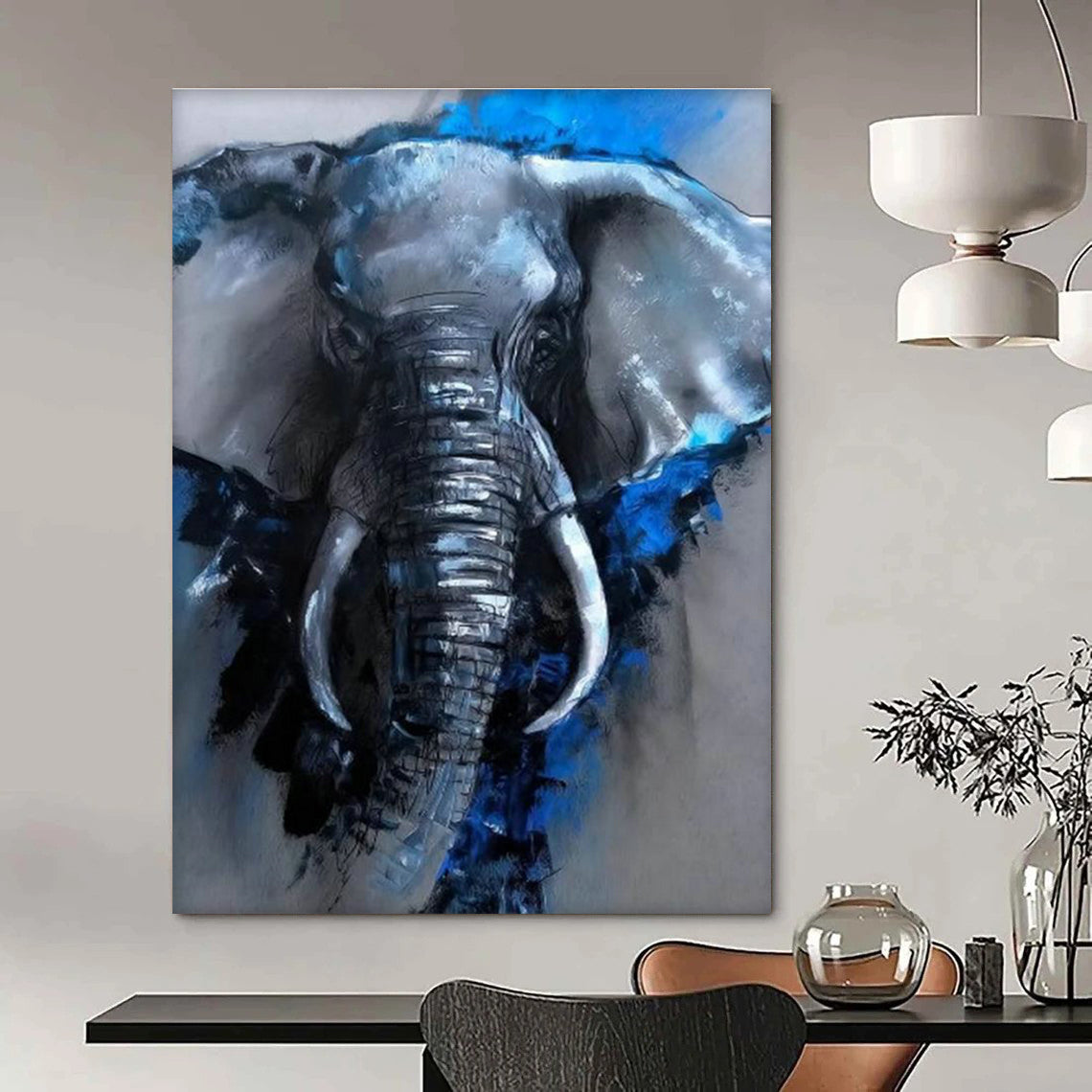 Custom Hand-Painted Abstract Wall Decor for Dining Room & Entryway DLZ2310