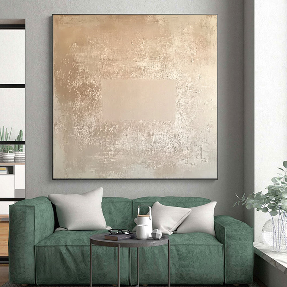 Beige Minimalist Abstract Painting with Subtle Textures GER085