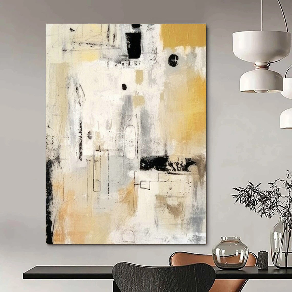 Oversized Custom Handmade Abstract Wall Decor for Cottage Office Standing Desk Wall and Bedroom Walk-out Balcony Wall DLZ1932