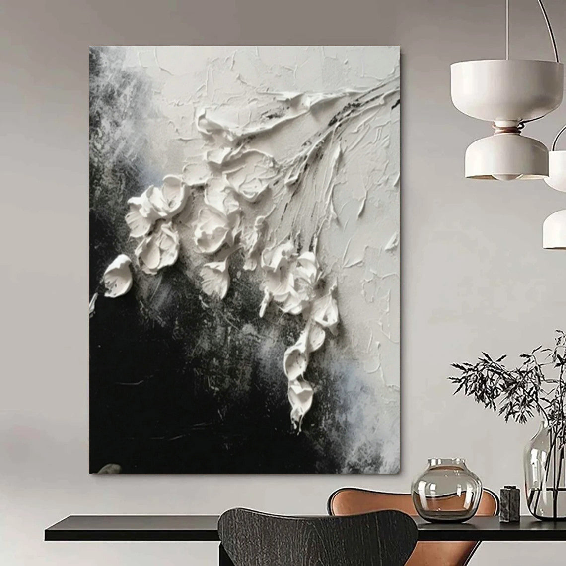 Large Hand - Painted Abstract Canvases for Hallway Staircase Risers & Office Server Room Cable Trays DLZ0906