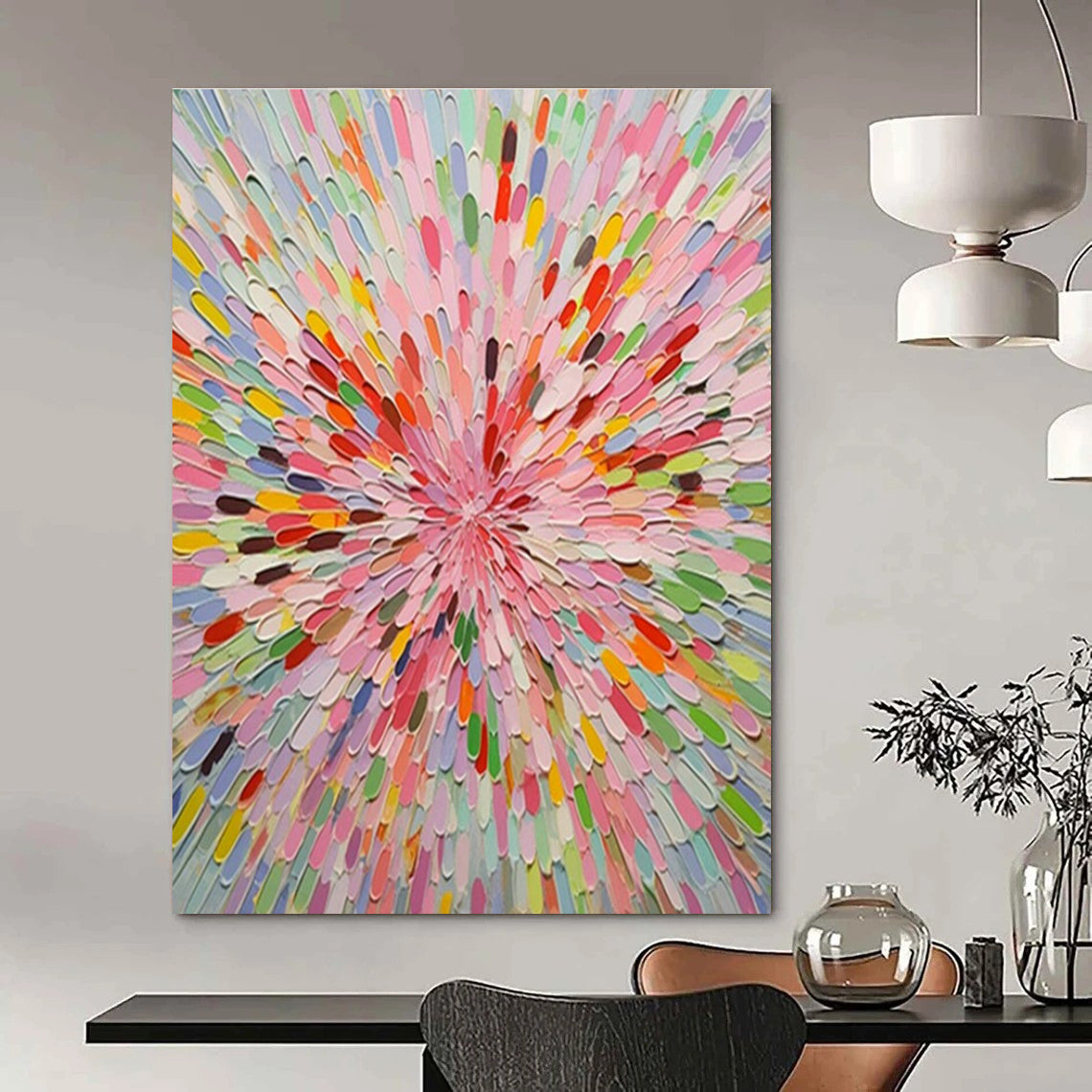 Customizable Handmade Abstract Canvas for Hallway and Cottage Office DLZ1558