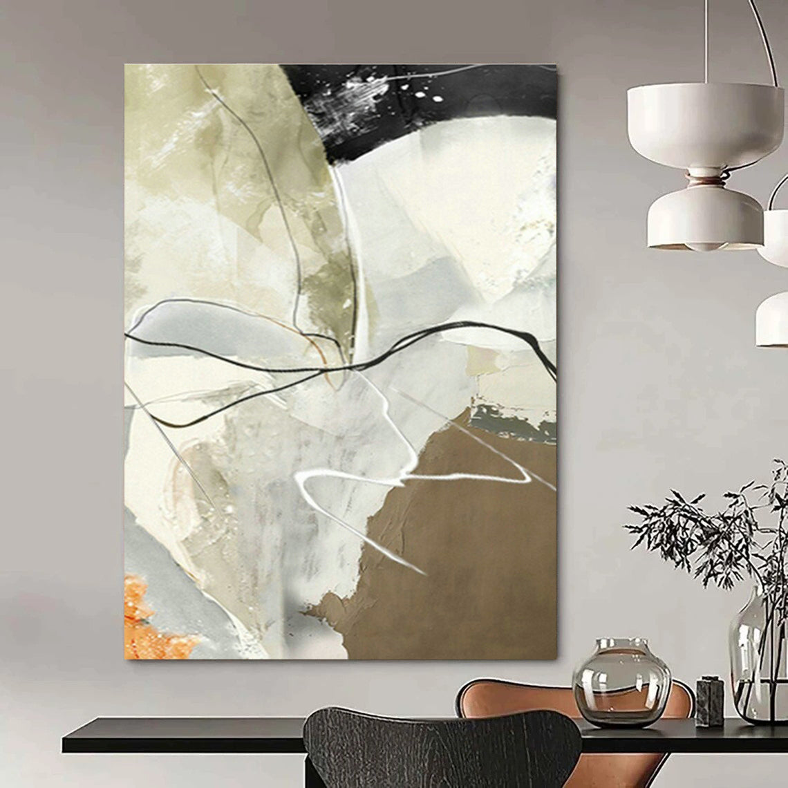 Mammoth Handmade Abstract Painting for Dining Room & Cottage Entryway DLZ1232