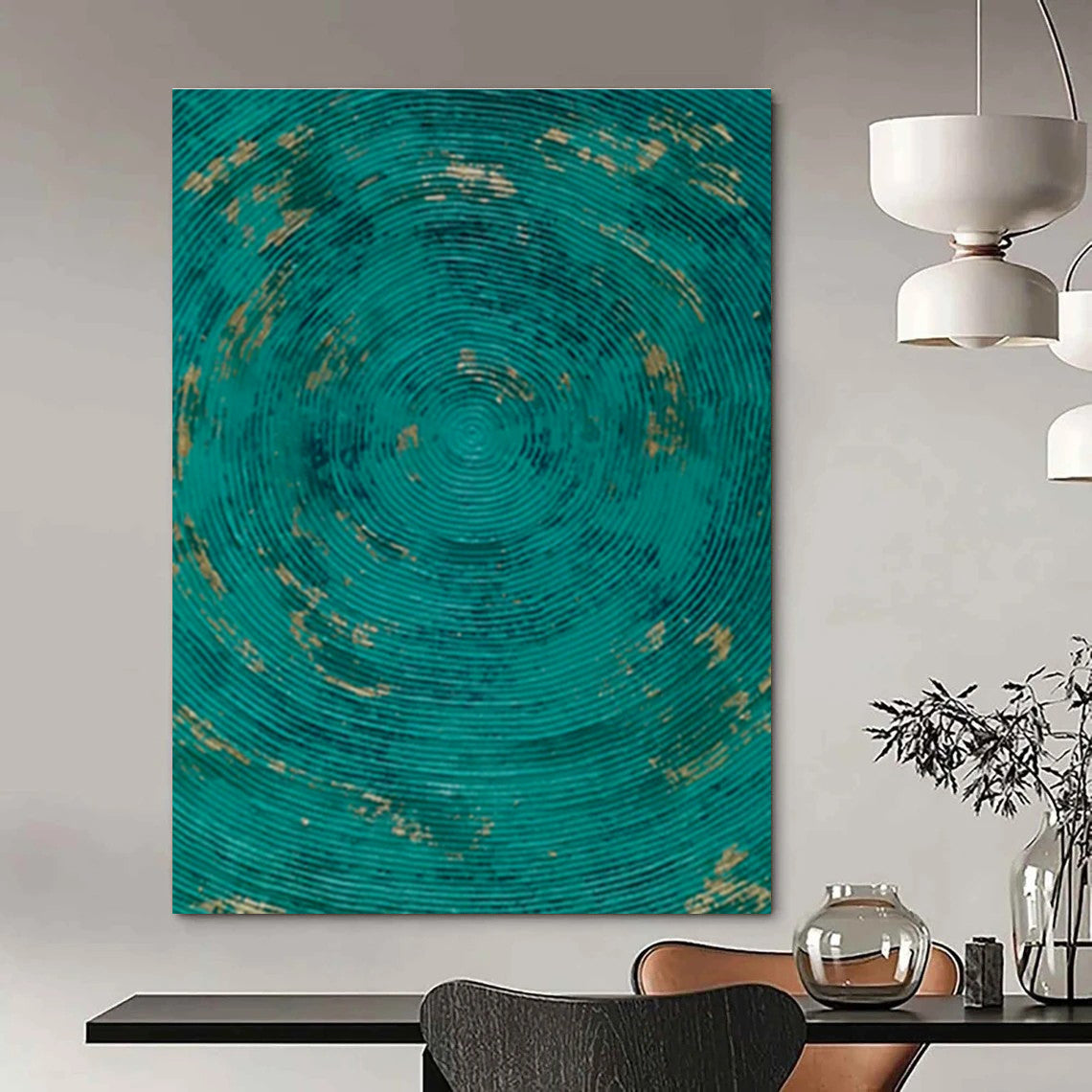 Custom Hand-Painted Abstract Canvas for Bedroom Window Blind Wall & Living Room Curtain Rod Wall DLZ1794