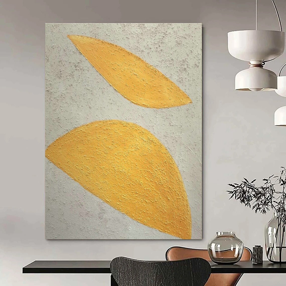 Large Customizable Hand-Painted Abstract Canvas for Living Room Wall Sconce Niche and Bedroom Bedside Table Wall DLZ1887