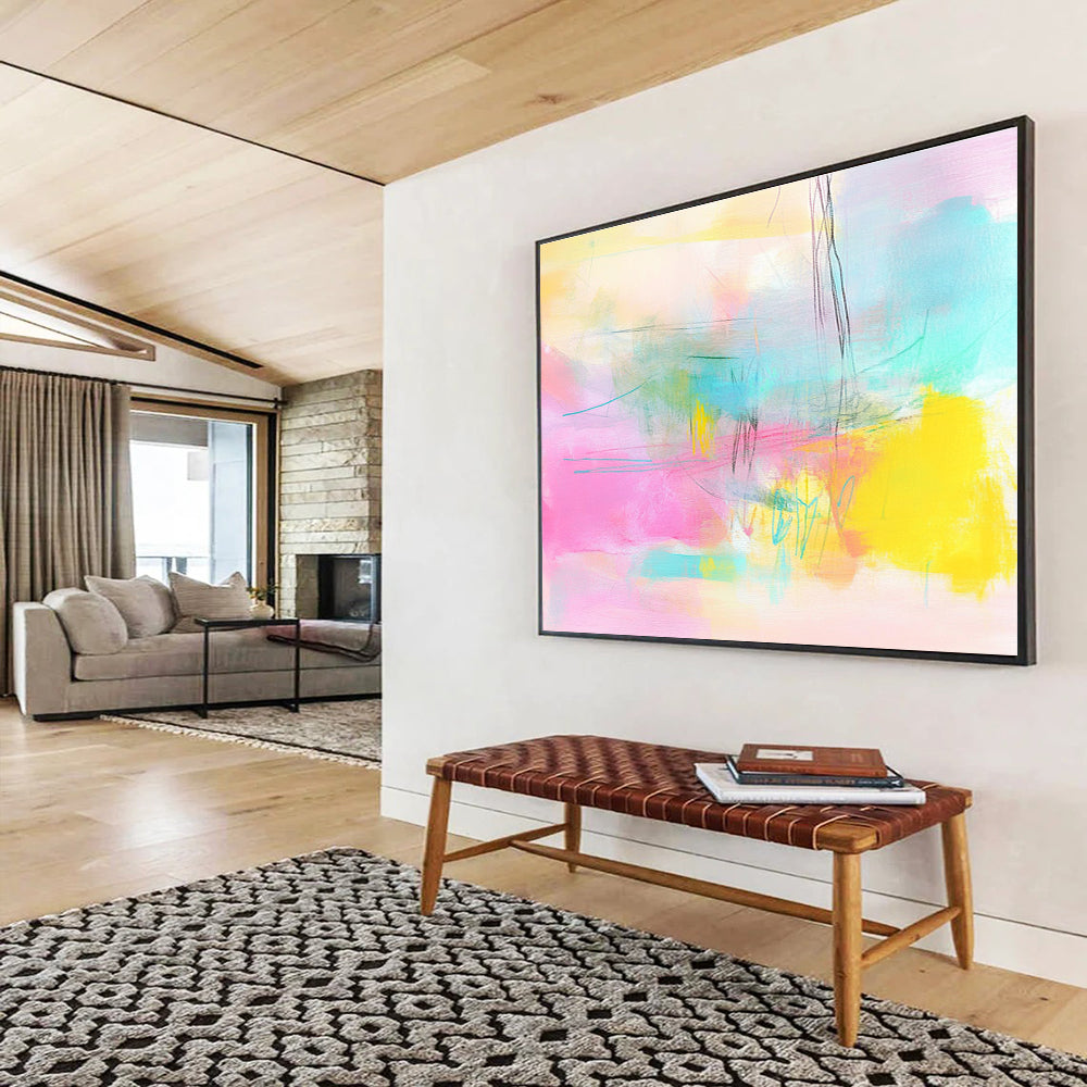 Pastel Color Abstract Painting with Soft and Dreamy Hues DYP370