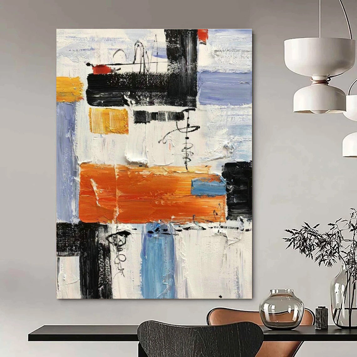 Gigantic - Format Hand - Painted Abstract Murals for Hallway Skylight Corridors & Cottage Laundry Rooms DLZ0625