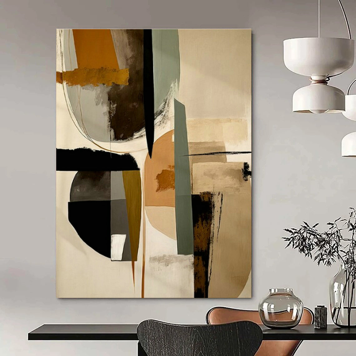 Handmade Abstract Art for Cottage Office and Cottage Hallway DLZ1633