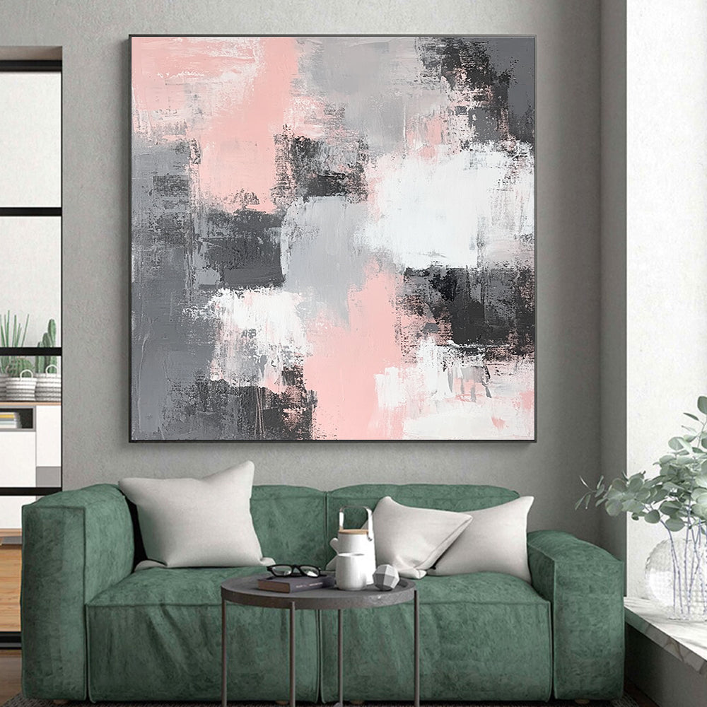 Soft Tone Abstract with Pink, Gray, and White GER317