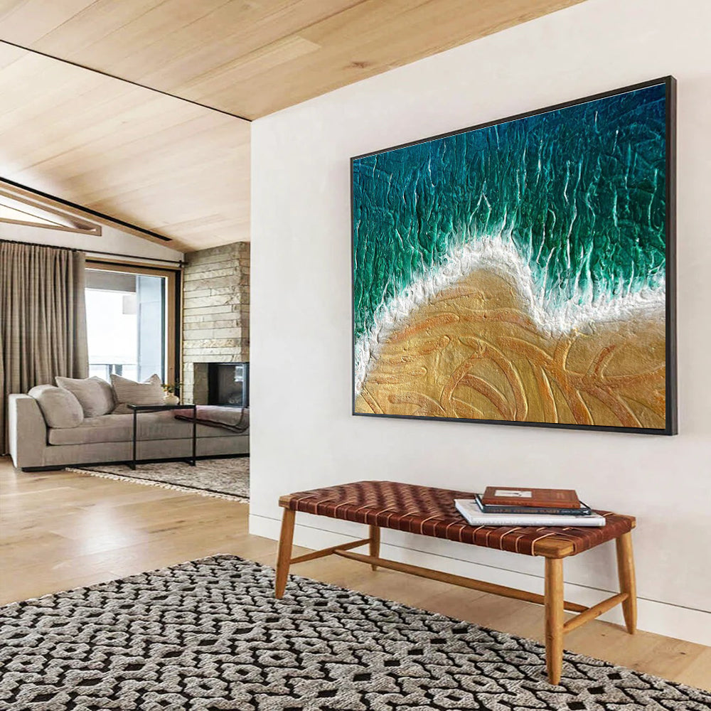 Beach Wave Abstract Painting with Textured Seascapes THY356