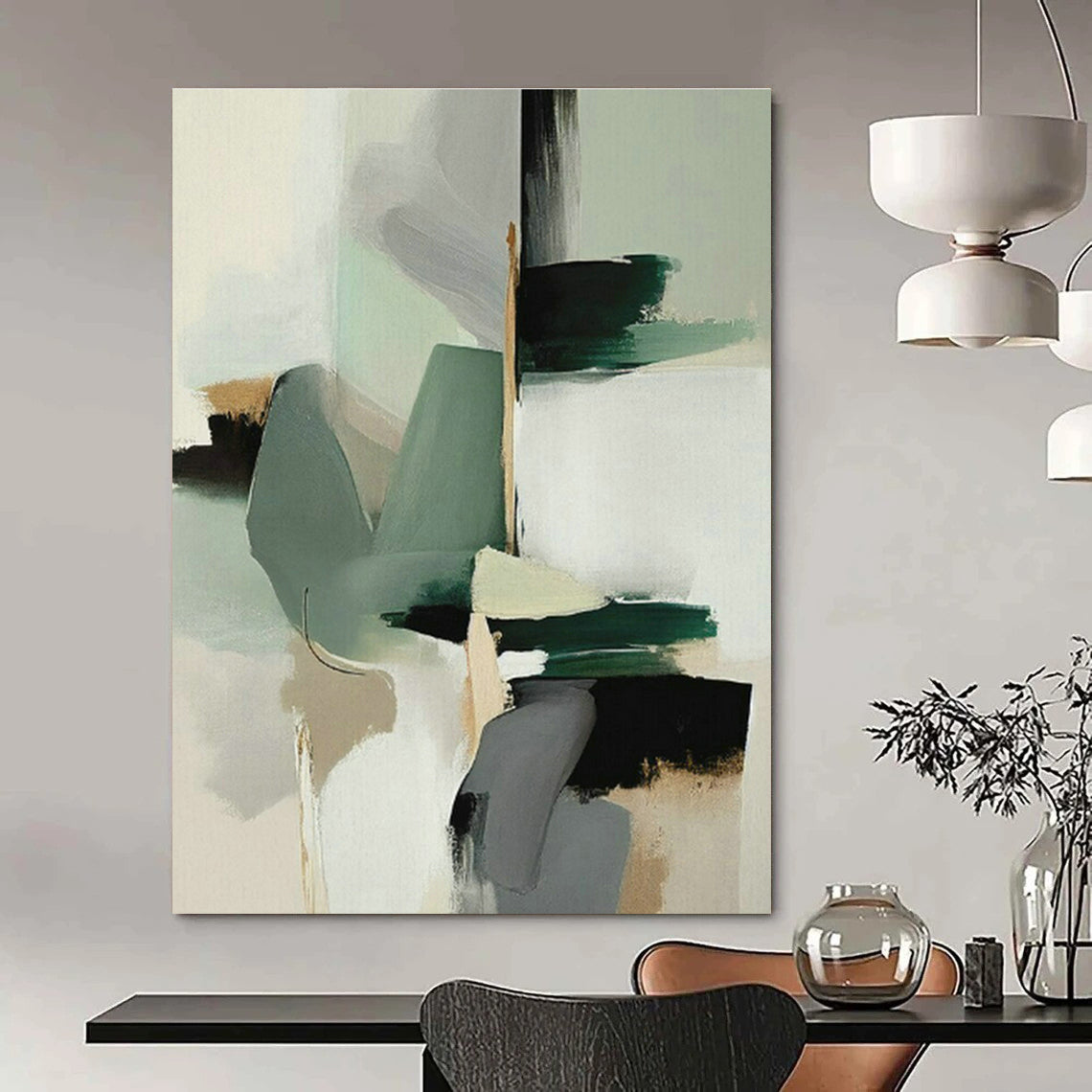 Original Hand-Painted Abstract Painting for Cottage Living Room and Cottage Hallway DLZ1640
