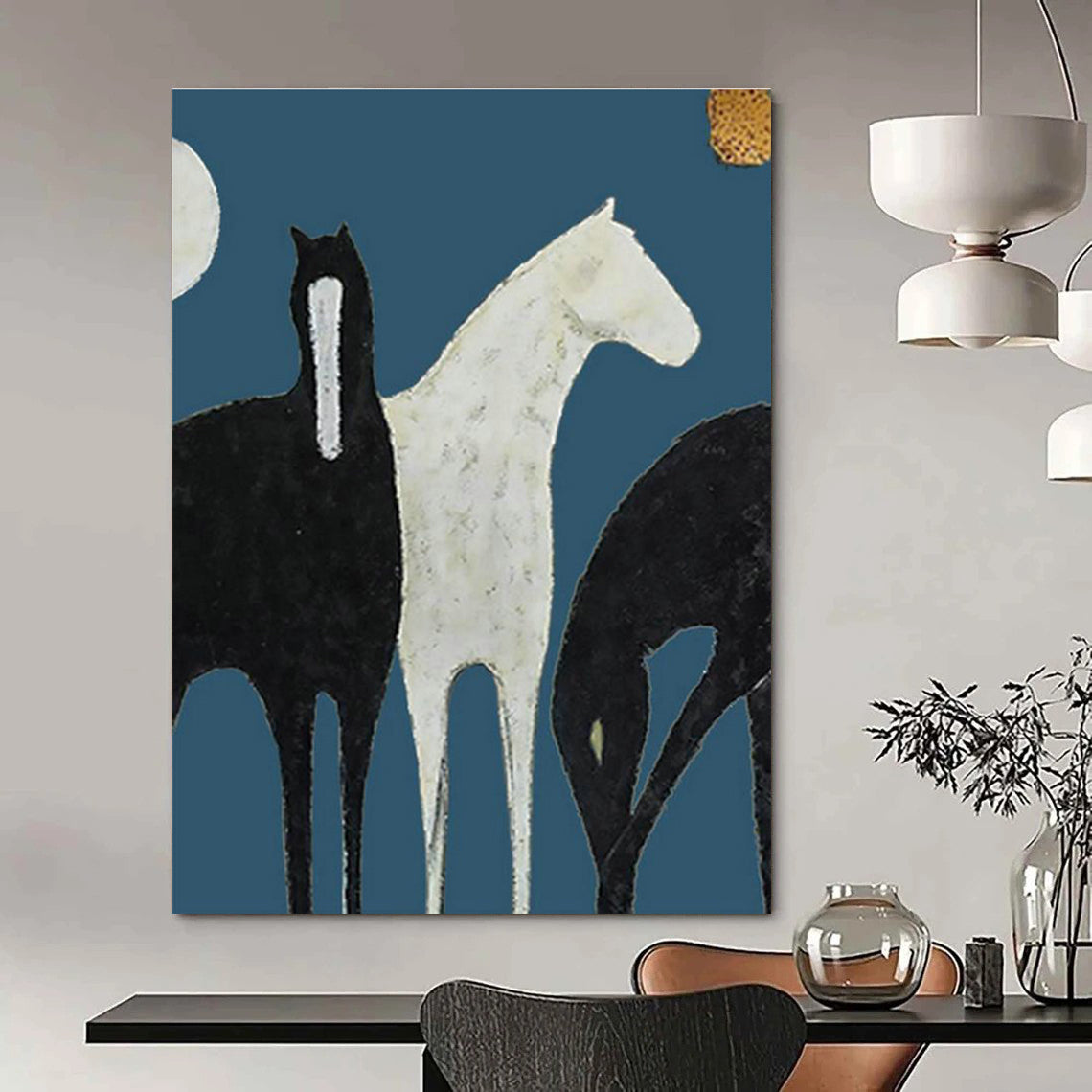 Large Custom - Sized Handmade Abstract Painting for Living Room and Dining Room DLZ2140