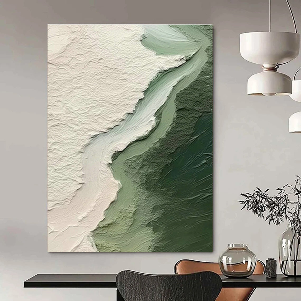Custom - Themed Handmade Abstract Canvas for Cottage Office & Living Room DLZ1389