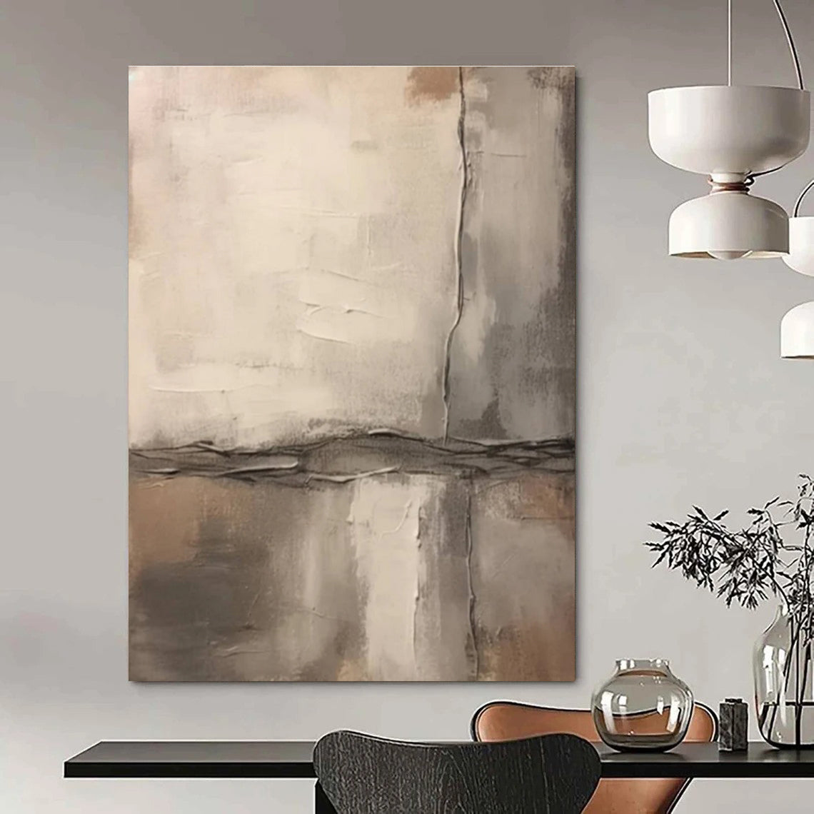 Earthy Tones Abstract Painting with Textured Layers ADGE443