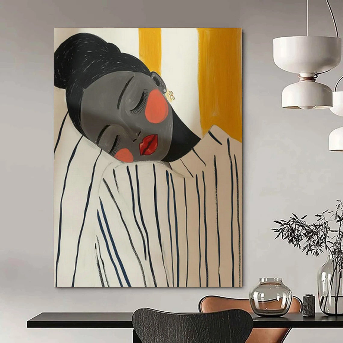 Oversized Custom Hand - Painted Abstracts for Bedroom Canopy & Office Partition Walls DLZ0704