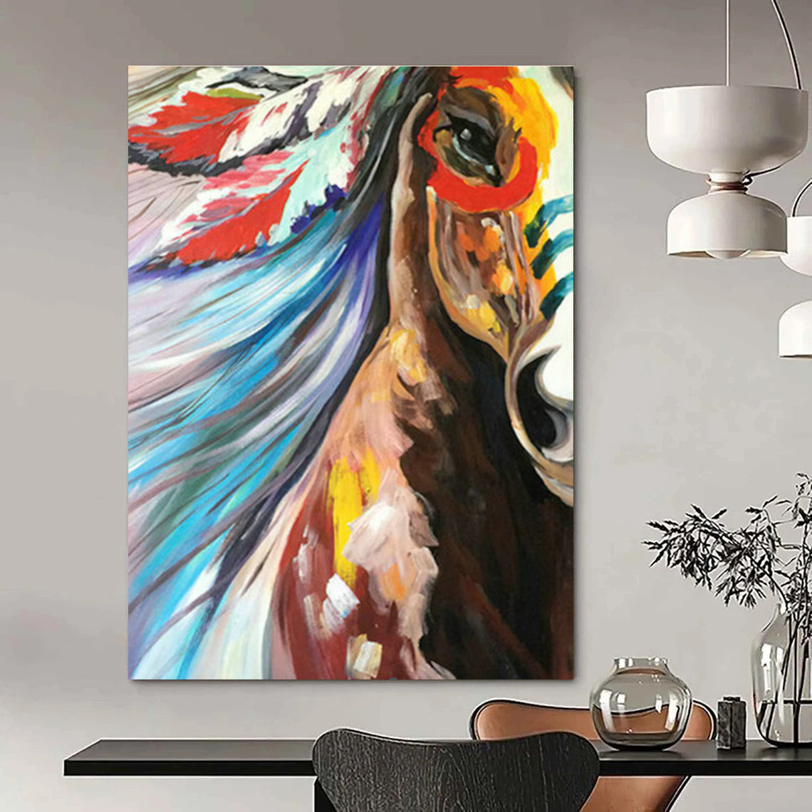 Artisan-Made Abstract Painting Series with Iridescent Paints for Cottage Hallway & Office DLZ1433