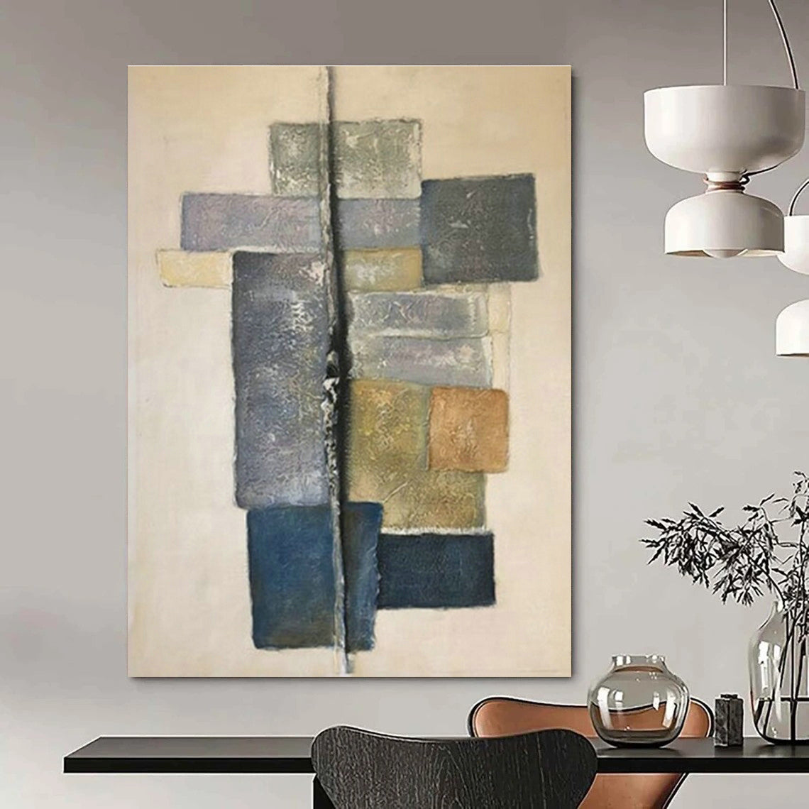 Original Handmade Abstract Canvas for Bedroom and Cottage Hallway DLZ1605