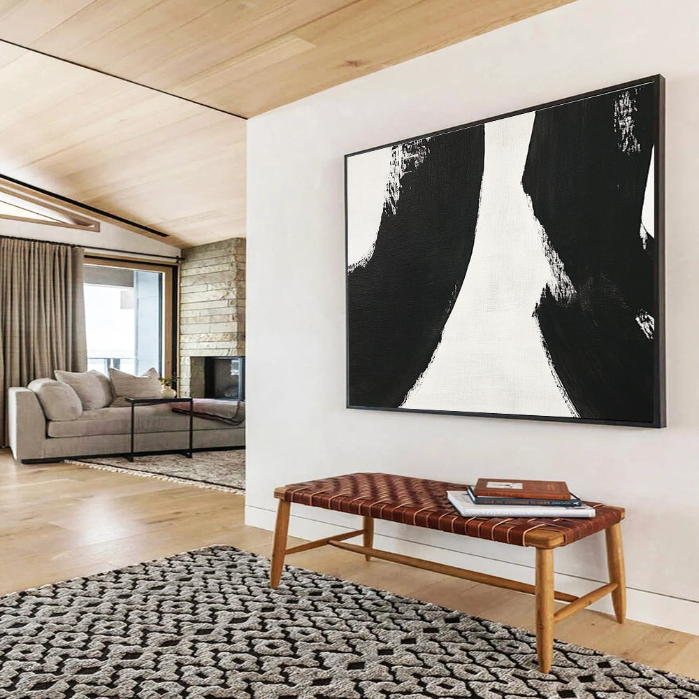 Black White Dynamic - Brushstroke Abstract Painting DYP031