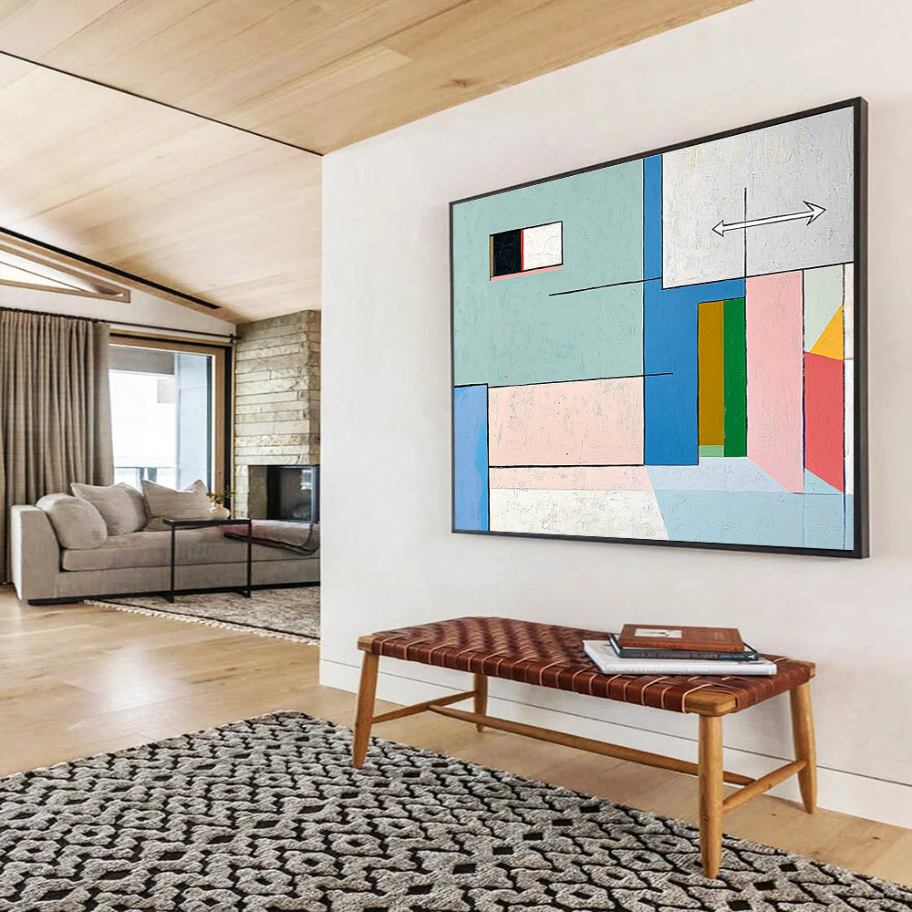 Colorful Geometric Interior Abstract Painting DYP084