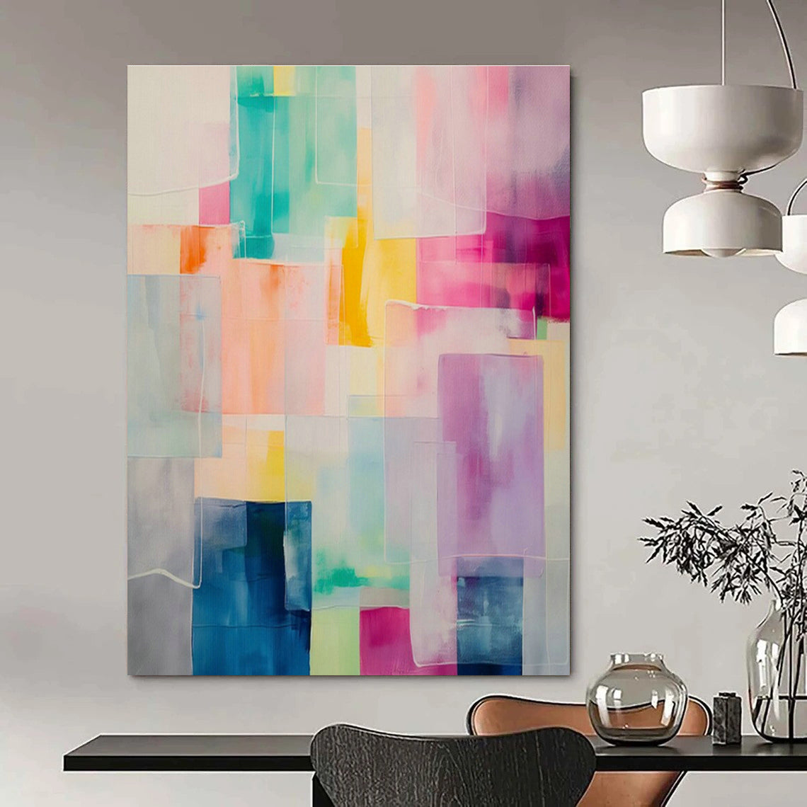 Colossal Custom-Fit Hand Painted Abstract Art for Bedroom & Entryway DLZ2086