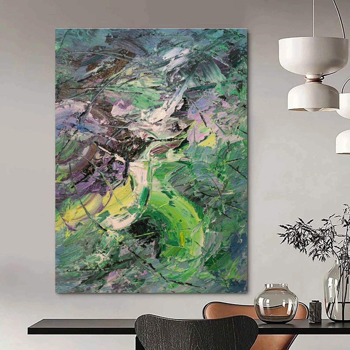 Custom Abstract Hand - Painted Canvases for Office and Cottage Living Room DLZ0543