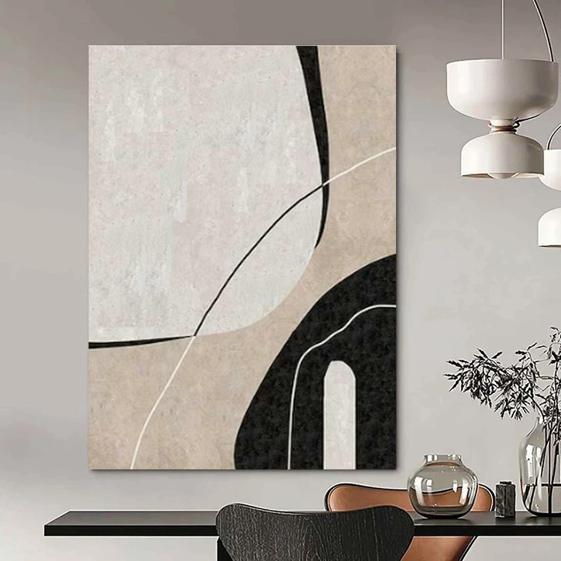Mammoth Custom-Fit Handmade Abstract Painting for Living Room & Office DLZ2070