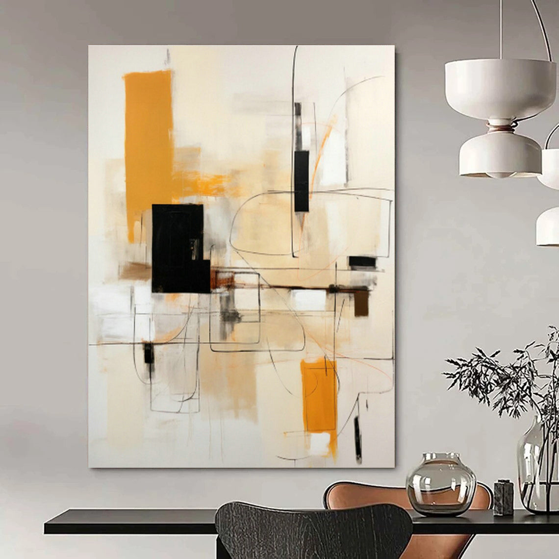 Vast Hand - Painted Abstract Murals for Hallway Staircase Landings & Cottage Outdoor Kitchens DLZ0612