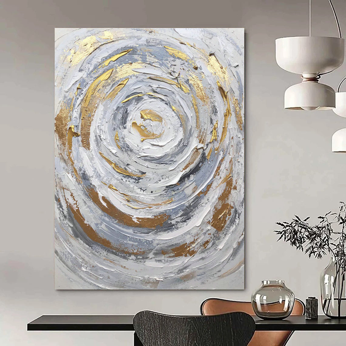 Extra-Large Handmade Abstract Canvas for Dining Room & Entryway DLZ1293