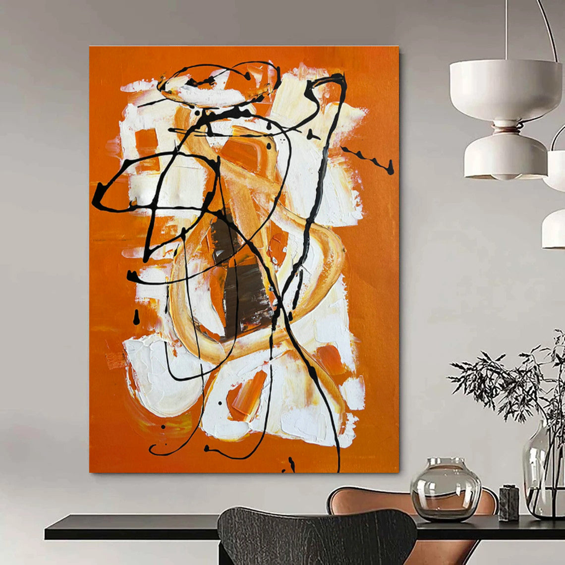 Large Custom Abstract Wall Art for Cottage Office & Bedroom DLZ1228