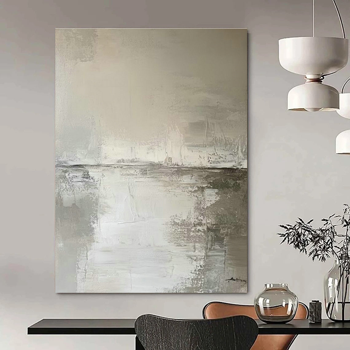 Large - Scale Hand - Painted Abstracts for Dining Room Buffet Areas and Office Cubicle Partitions DLZ0783