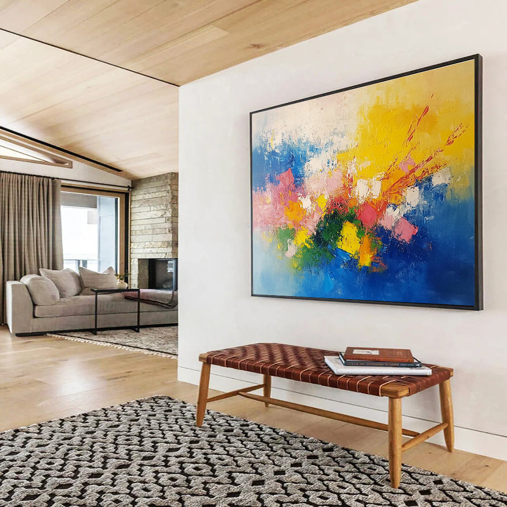Explosive Colors Abstract Painting with Bright and Contrasting Hues DYP349