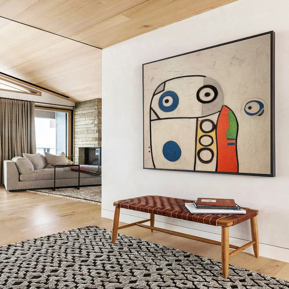 Whimsical Robot - Like Figure Abstract Painting THY001