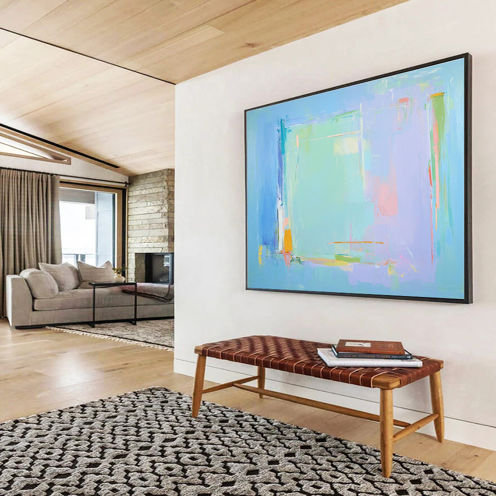 Soft Color Field Abstract Painting with Pastel Hues DYP535