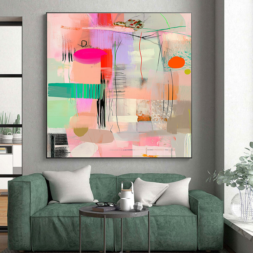 Playful Abstract with Bright Shapes and Thin Lines GER277