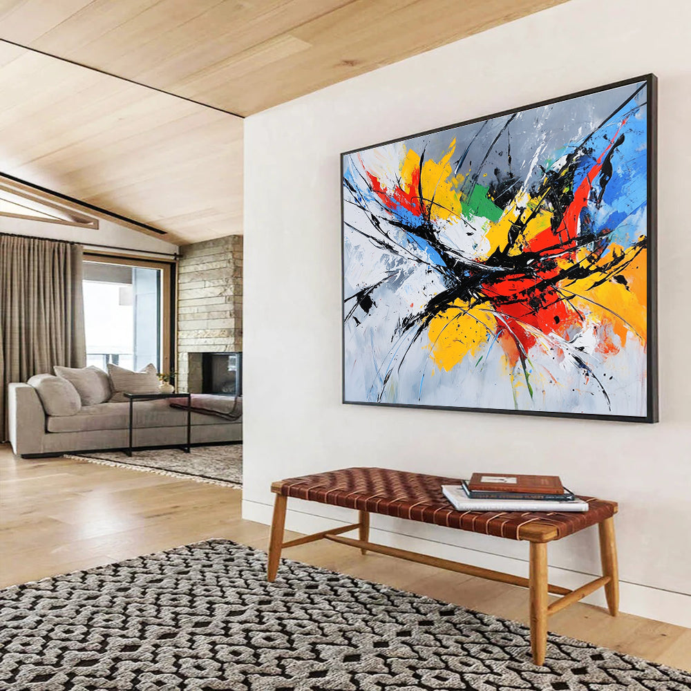 Colorful Expressive Splash Abstract Painting with Vibrant Colors DYP332