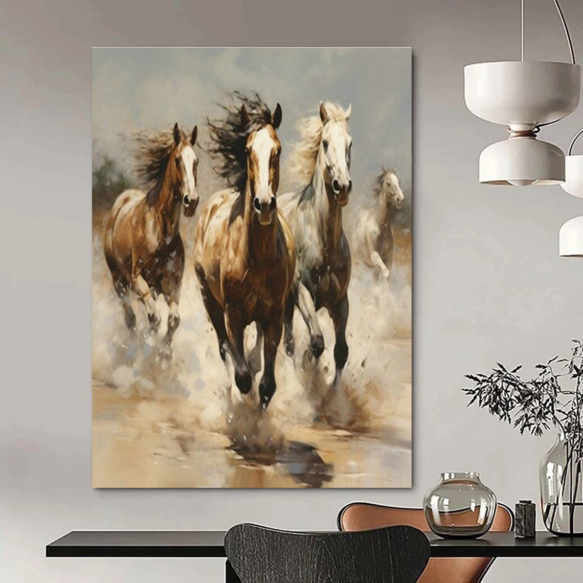 Custom Hand-Painted Abstract Painting for Bedroom and Cottage Living Room DLZ1544