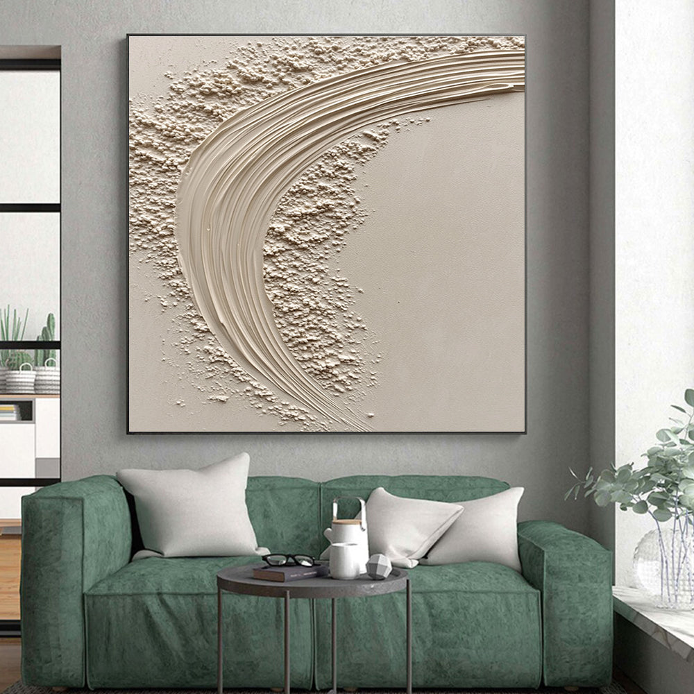 Textured Crescent Abstract in Beige Tones GER307