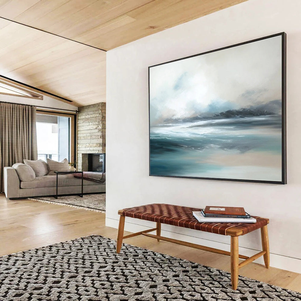 Soft Toned Calm Sea Abstract Painting THY046