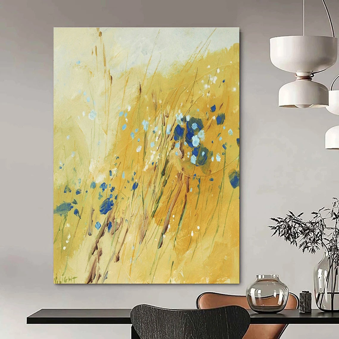 Customizable Handmade Abstract Wall Art for Dining Room and Cottage Bedroom DLZ1578