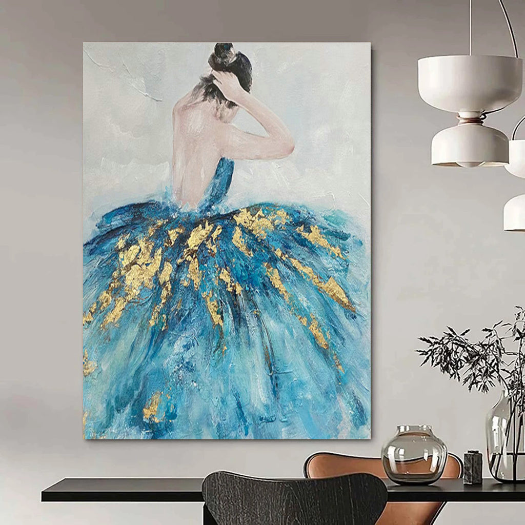 Hand-Painted Abstract Art with Embossed Details for Bedroom & Office DLZ1421