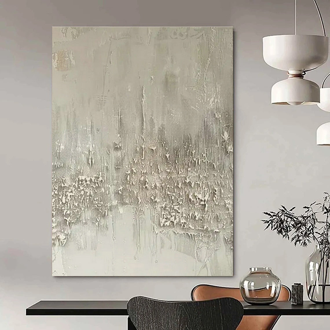 Custom Hand-Painted Abstract Wall Art for Cottage Bedroom Bed Footboard Wall & Living Room Sofa Back Wall DLZ1744