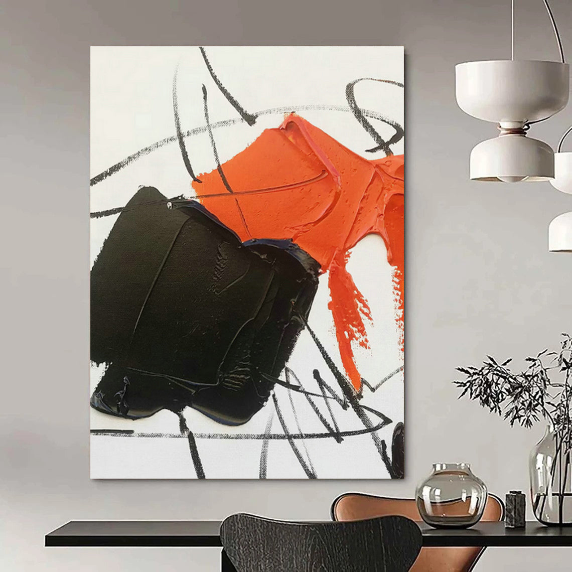 Hand - Painted Custom Abstract Murals for Hallway Archways and Entryway Mirror Frames DLZ0796