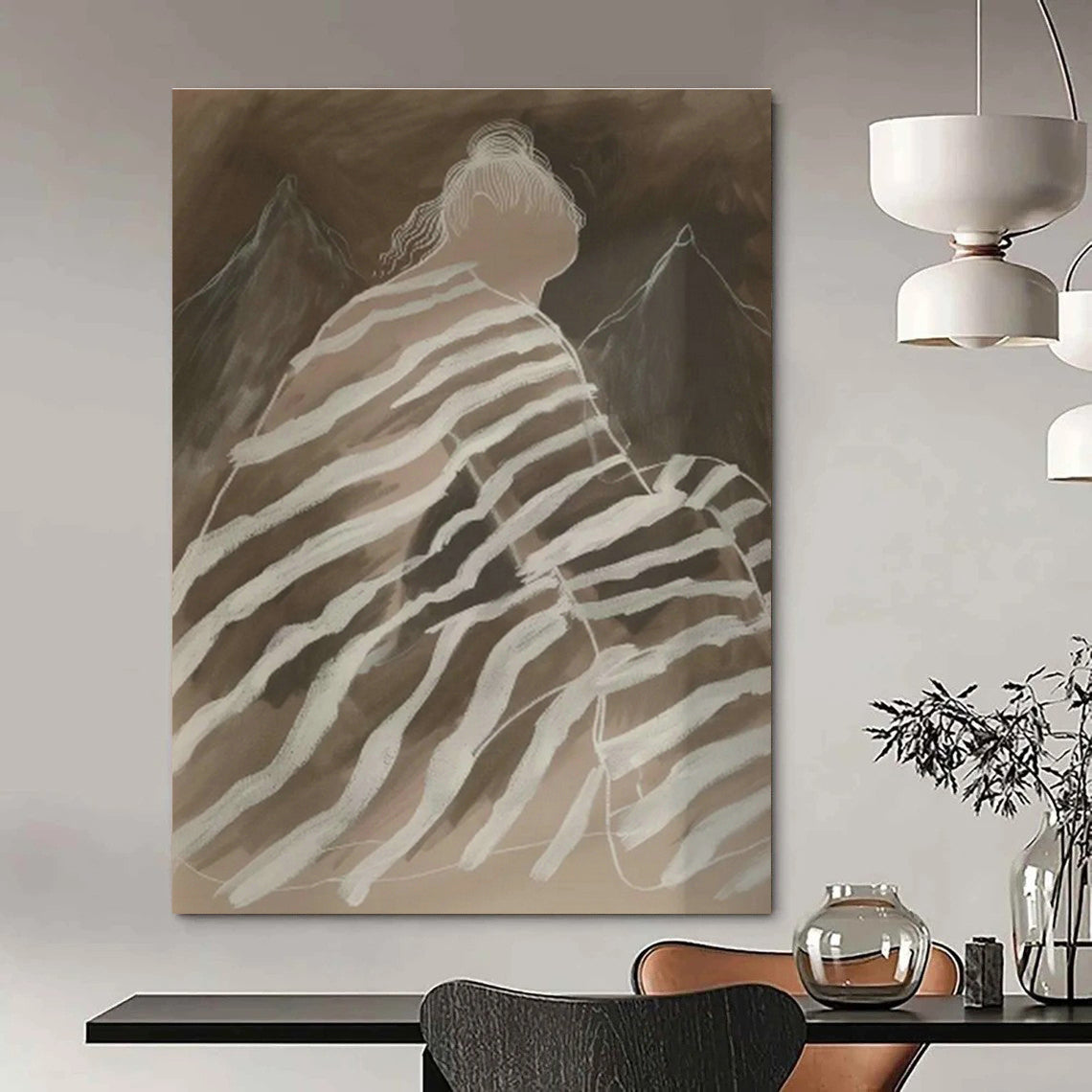Grand - Sized Hand - Painted Abstract Murals for Cottage Living Room Fireplaces & Bedroom Fire Screens DLZ0685