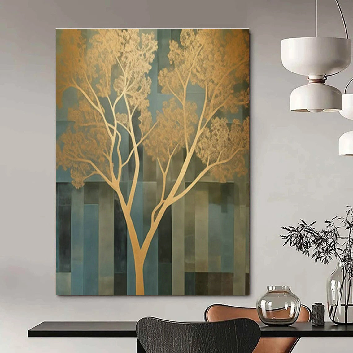 Handmade Abstract Wall Art for Cottage Office Equipment Storage Wall and Hallway Broom Closet DLZ1709